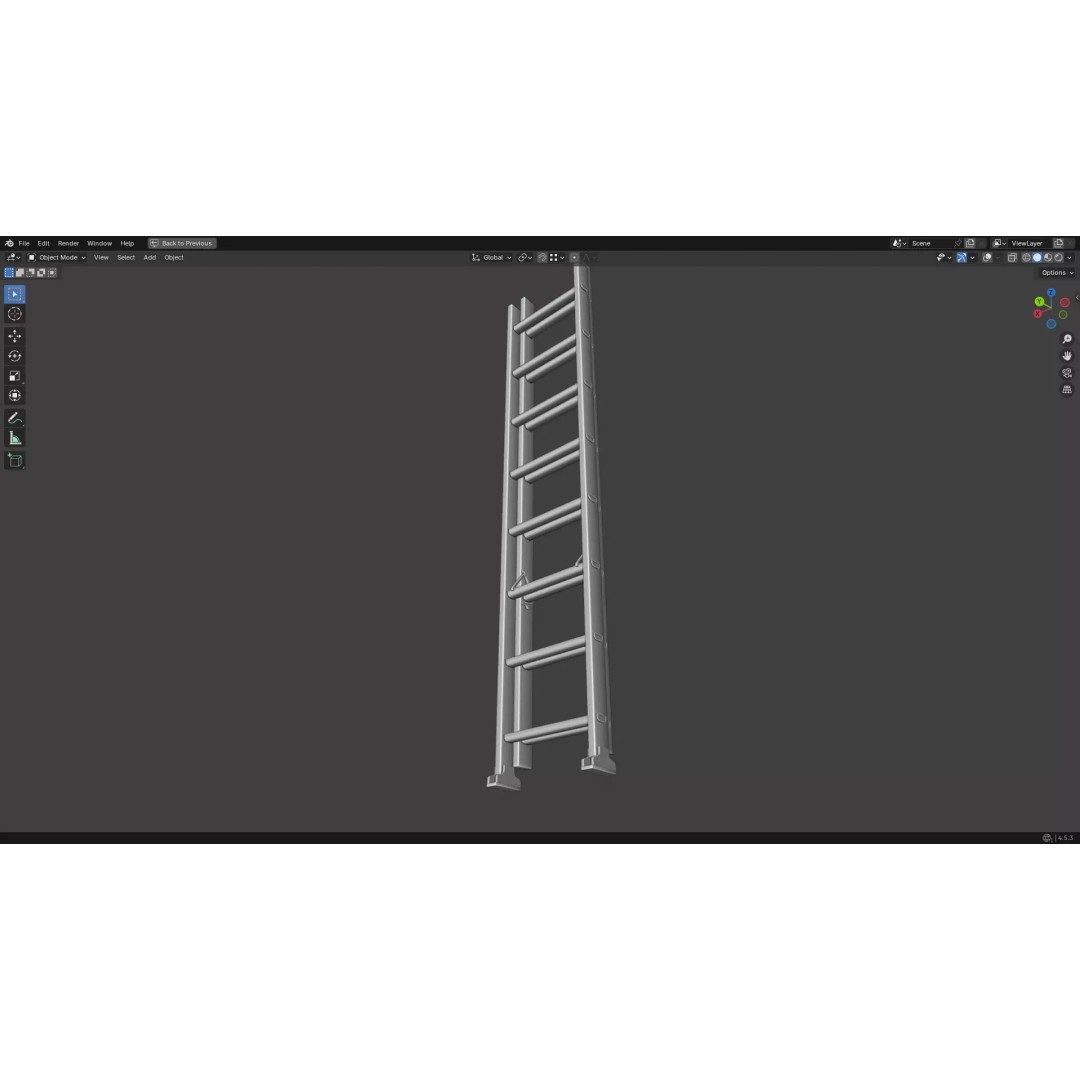 Ladder 3D Model – Low Poly PBR Game Asset, FBX, OBJ - View 22