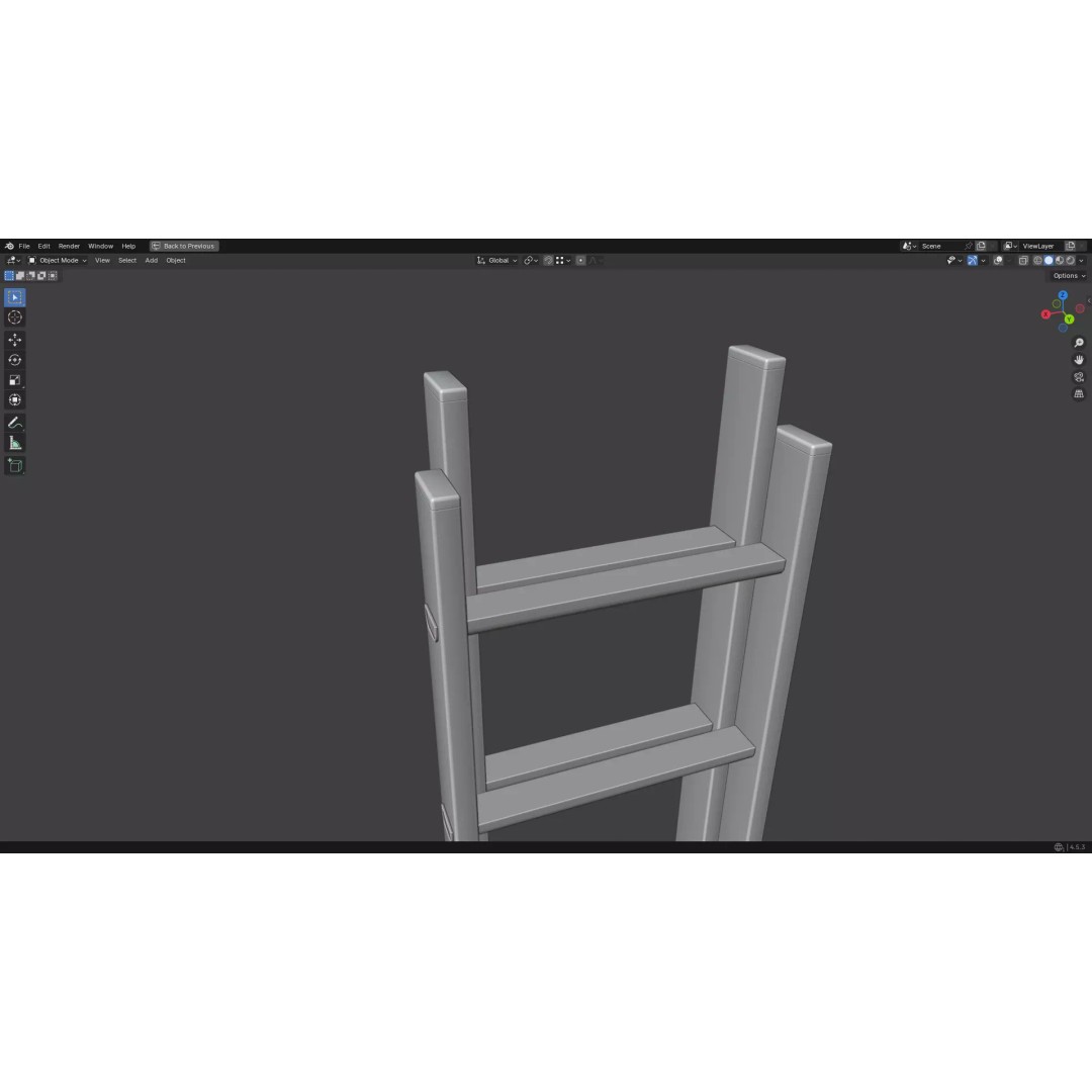 Ladder 3D Model – Low Poly PBR Game Asset, FBX, OBJ - View 23
