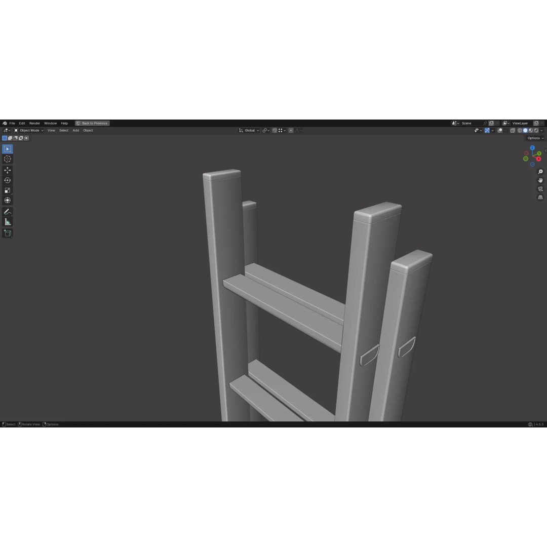 Ladder 3D Model – Low Poly PBR Game Asset, FBX, OBJ - View 24
