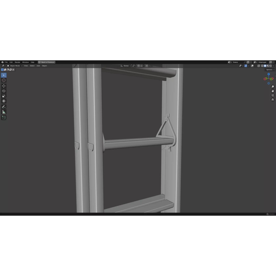 Ladder 3D Model – Low Poly PBR Game Asset, FBX, OBJ - View 25