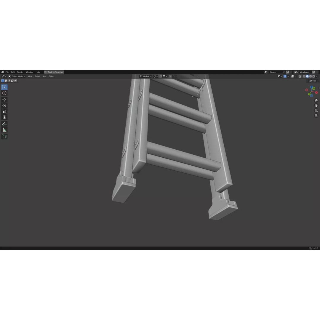 Ladder 3D Model – Low Poly PBR Game Asset, FBX, OBJ - View 26