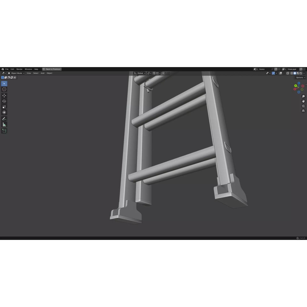 Ladder 3D Model – Low Poly PBR Game Asset, FBX, OBJ - View 27