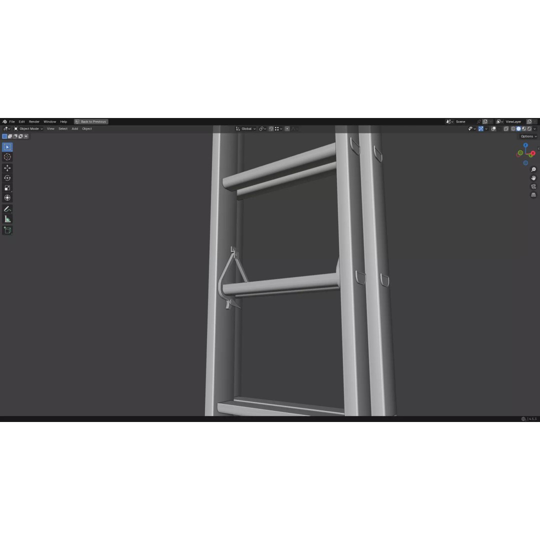 Ladder 3D Model – Low Poly PBR Game Asset, FBX, OBJ - View 29