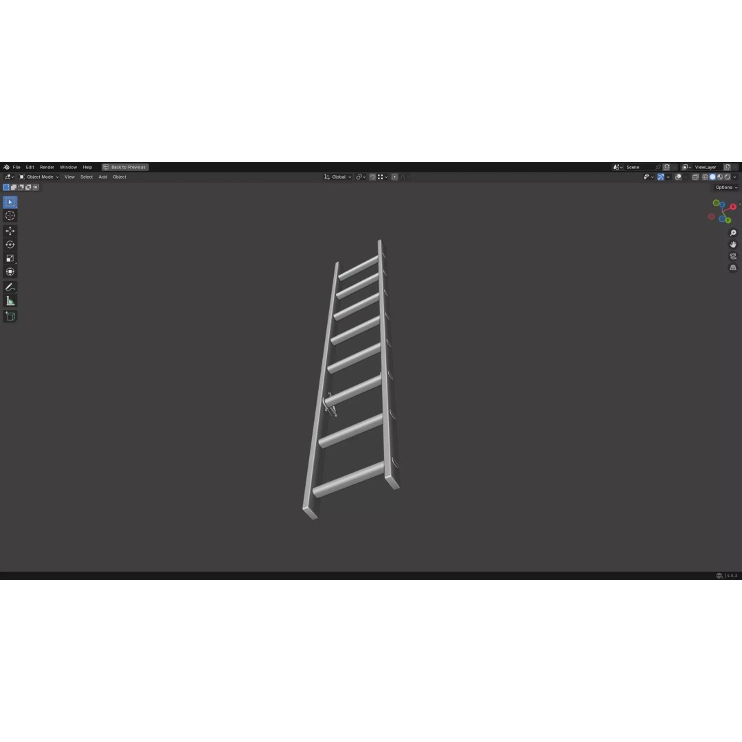 Ladder 3D Model – Low Poly PBR Game Asset, FBX, OBJ - View 31
