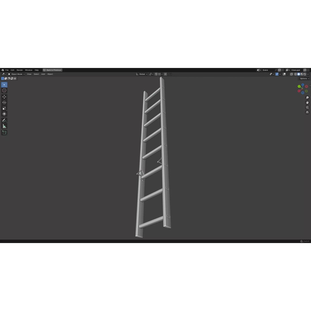 Ladder 3D Model – Low Poly PBR Game Asset, FBX, OBJ - View 32