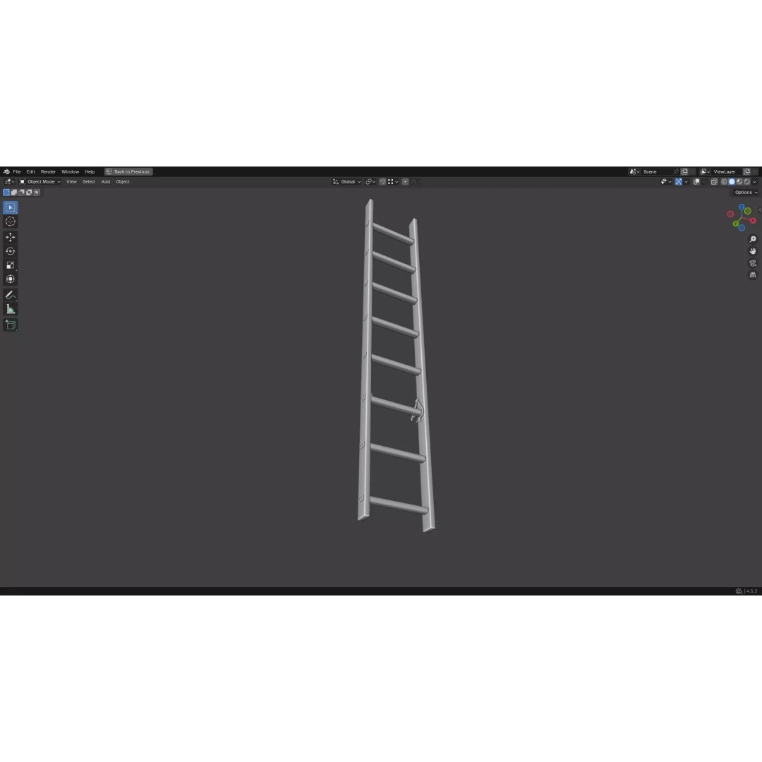 Ladder 3D Model – Low Poly PBR Game Asset, FBX, OBJ - View 33
