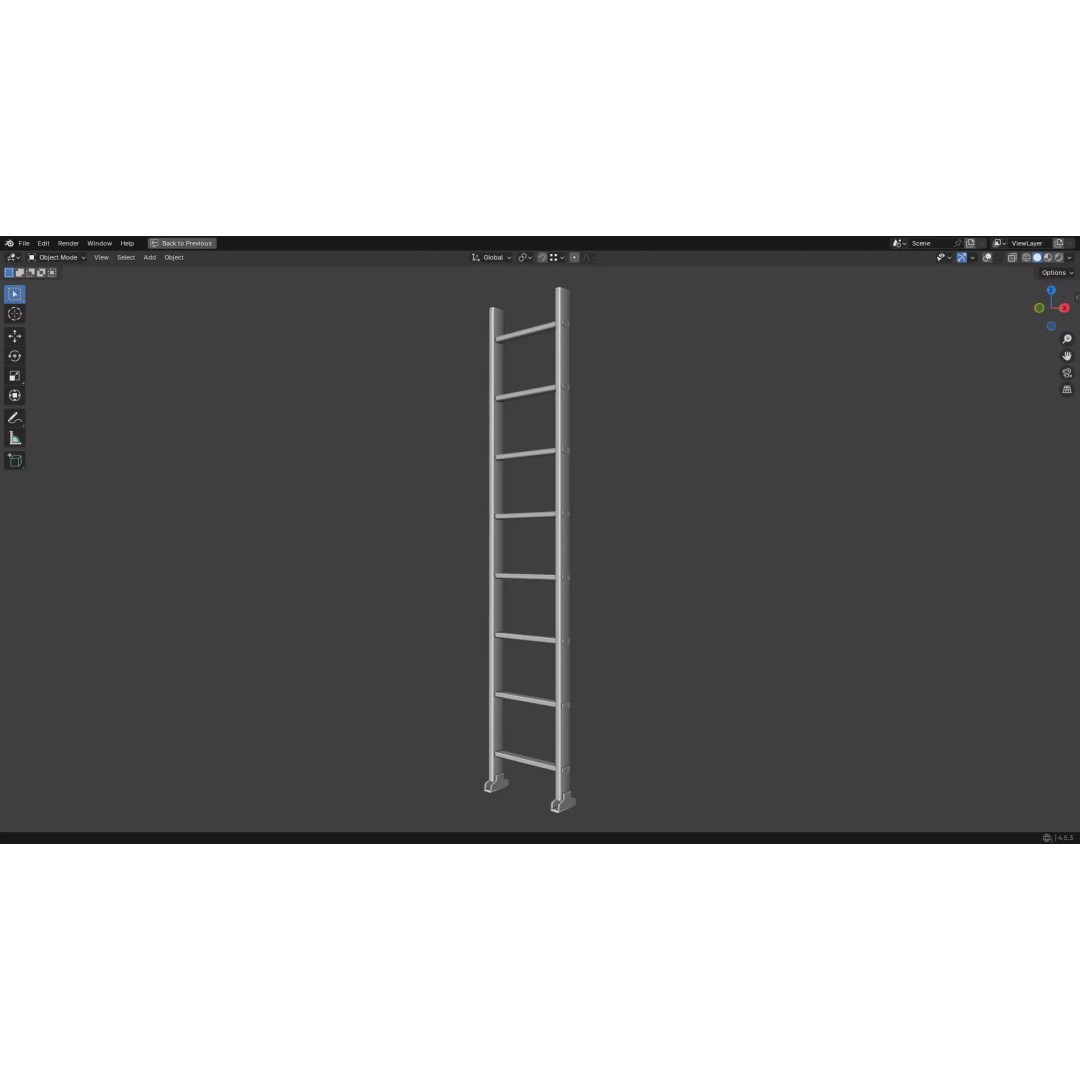 Ladder 3D Model – Low Poly PBR Game Asset, FBX, OBJ - View 34