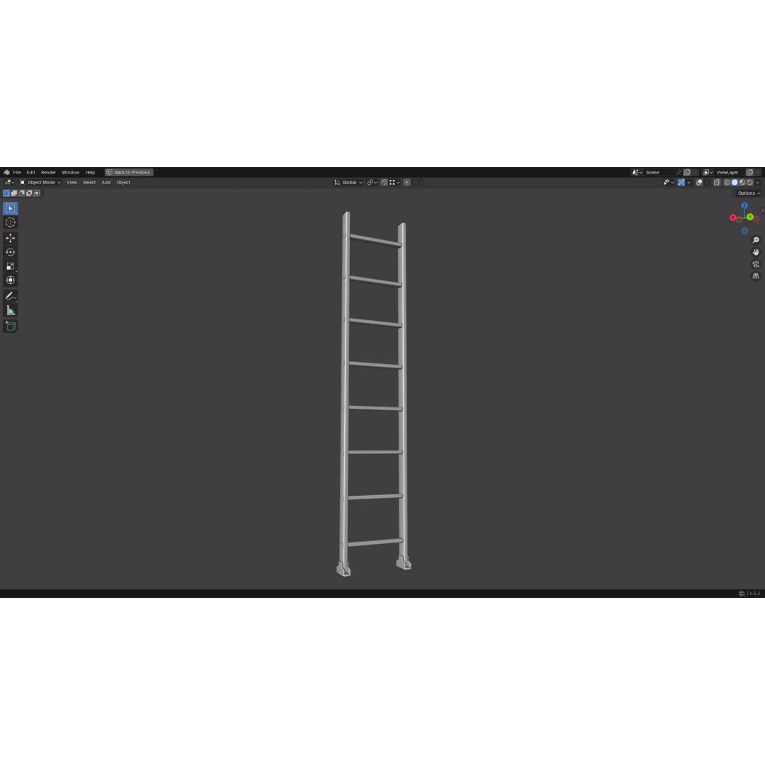 Ladder 3D Model – Low Poly PBR Game Asset, FBX, OBJ - View 35