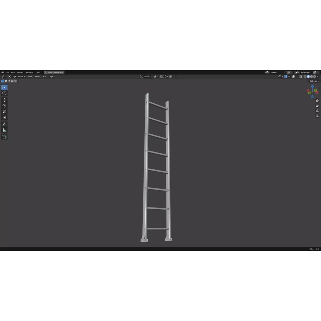 Ladder 3D Model – Low Poly PBR Game Asset, FBX, OBJ - View 36