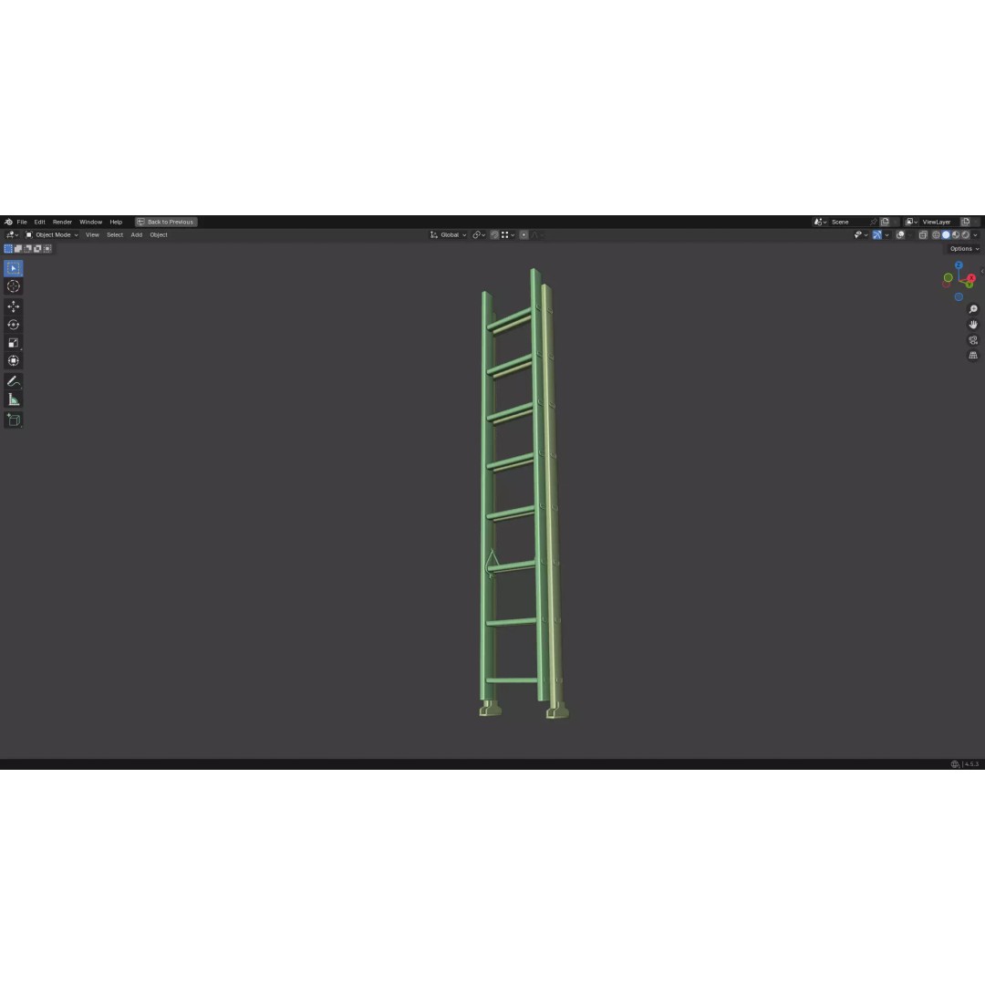 Ladder 3D Model – Low Poly PBR Game Asset, FBX, OBJ - View 39