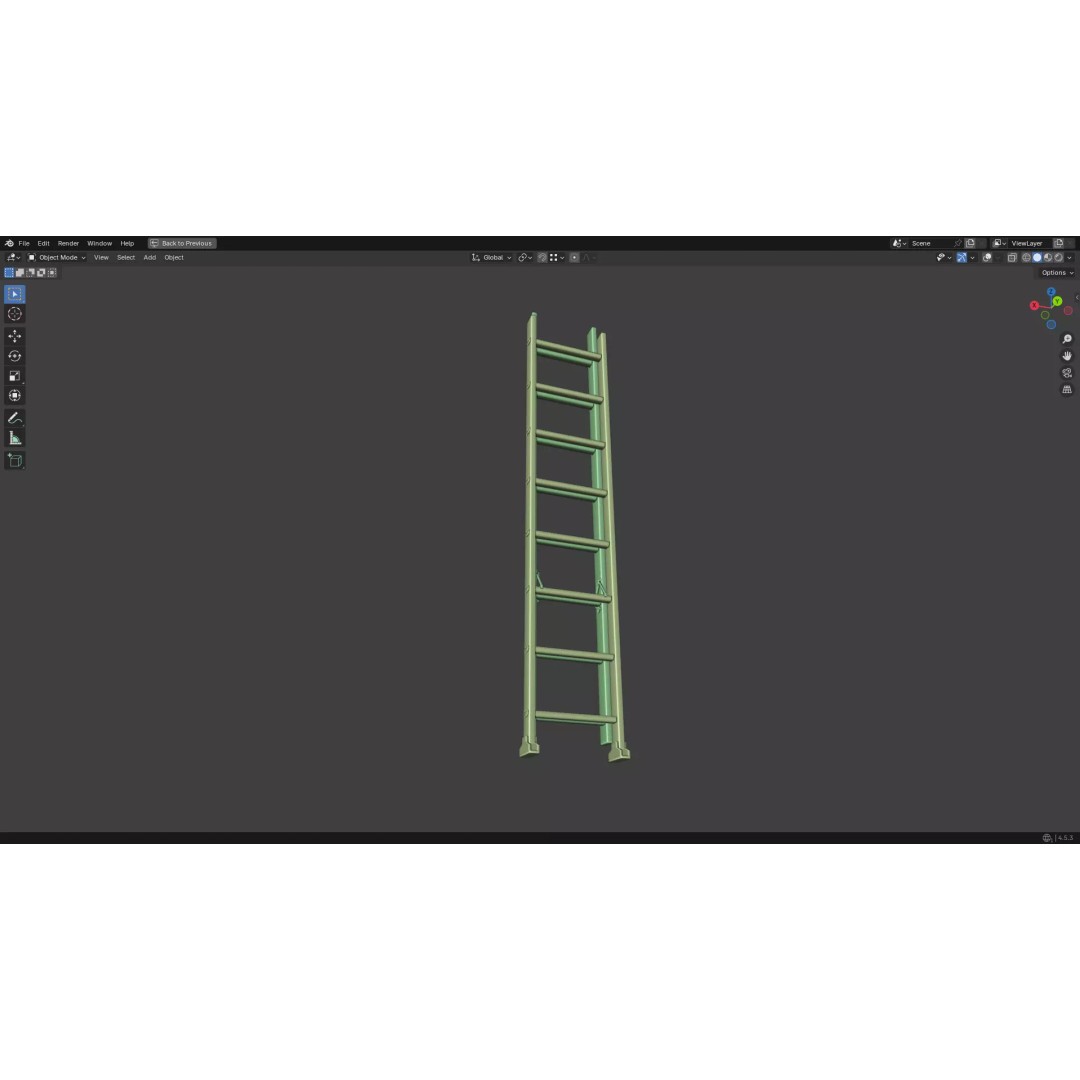 Ladder 3D Model – Low Poly PBR Game Asset, FBX, OBJ - View 40