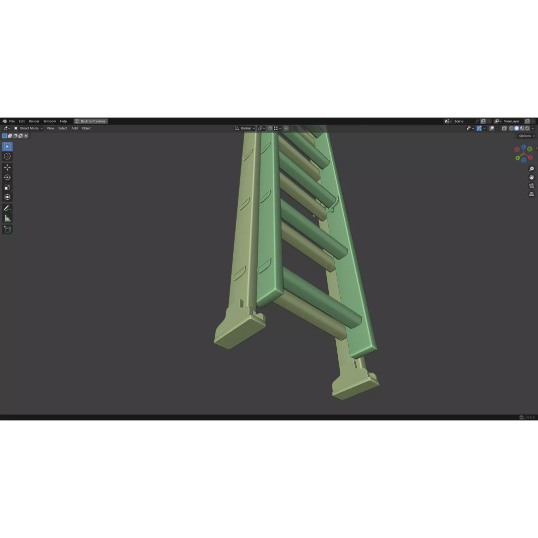 Ladder 3D Model – Low Poly PBR Game Asset, FBX, OBJ - View 41