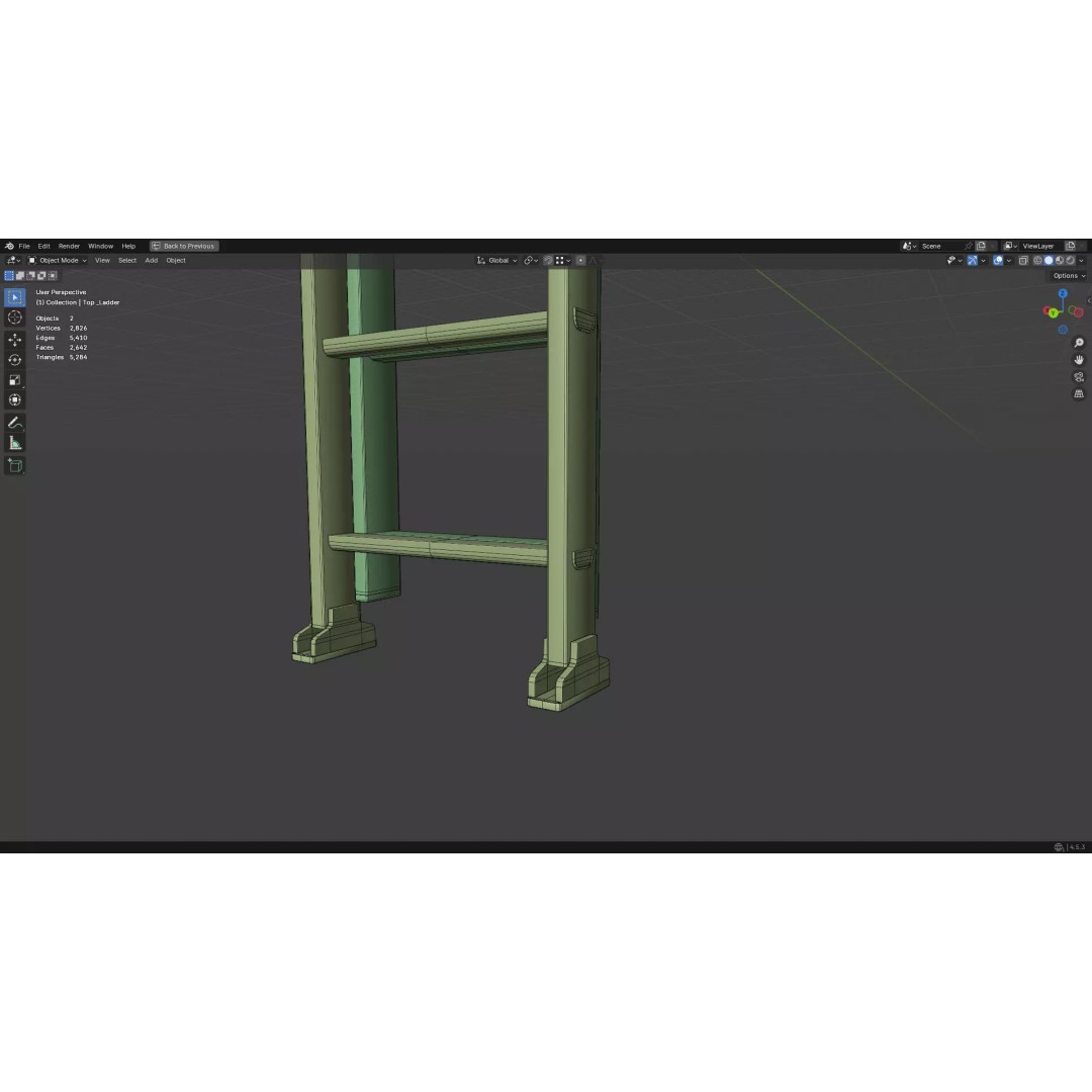 Ladder 3D Model – Low Poly PBR Game Asset, FBX, OBJ - View 43