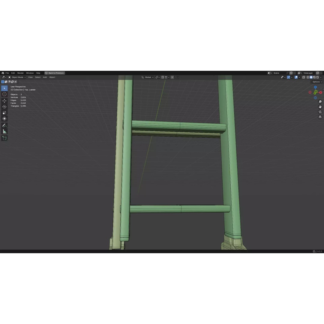 Ladder 3D Model – Low Poly PBR Game Asset, FBX, OBJ - View 44