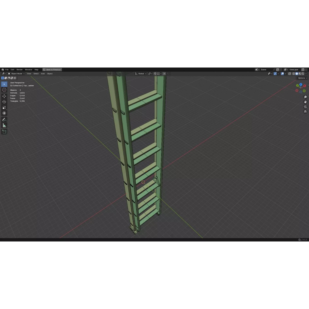 Ladder 3D Model – Low Poly PBR Game Asset, FBX, OBJ - View 45