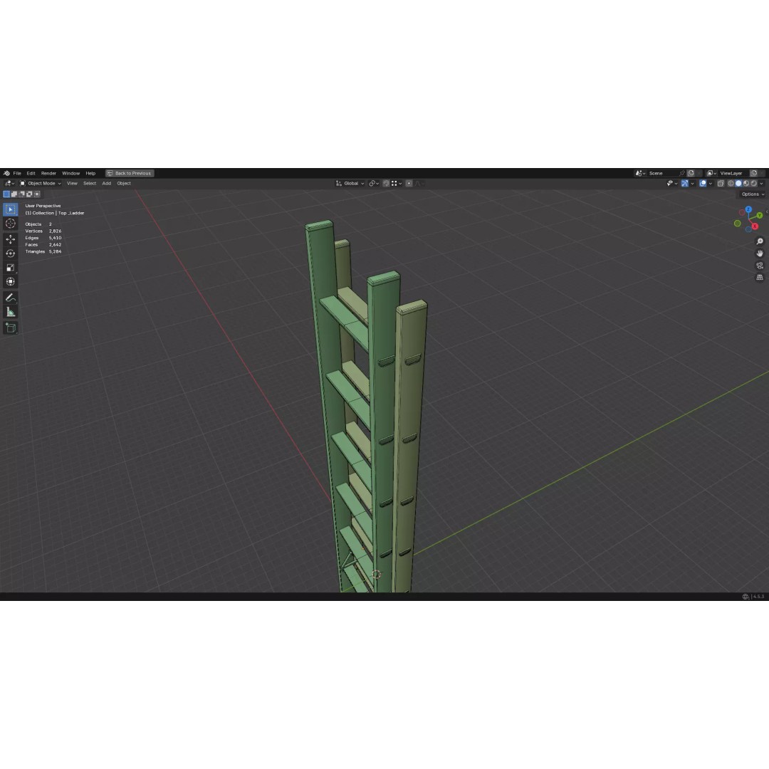 Ladder 3D Model – Low Poly PBR Game Asset, FBX, OBJ - View 46