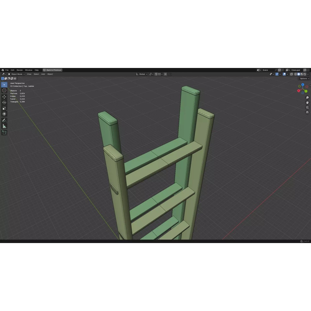 Ladder 3D Model – Low Poly PBR Game Asset, FBX, OBJ - View 47