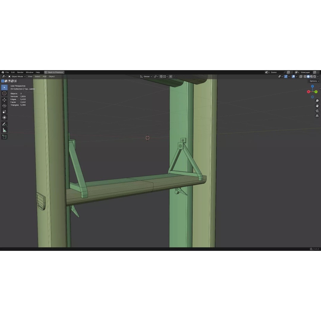 Ladder 3D Model – Low Poly PBR Game Asset, FBX, OBJ - View 48