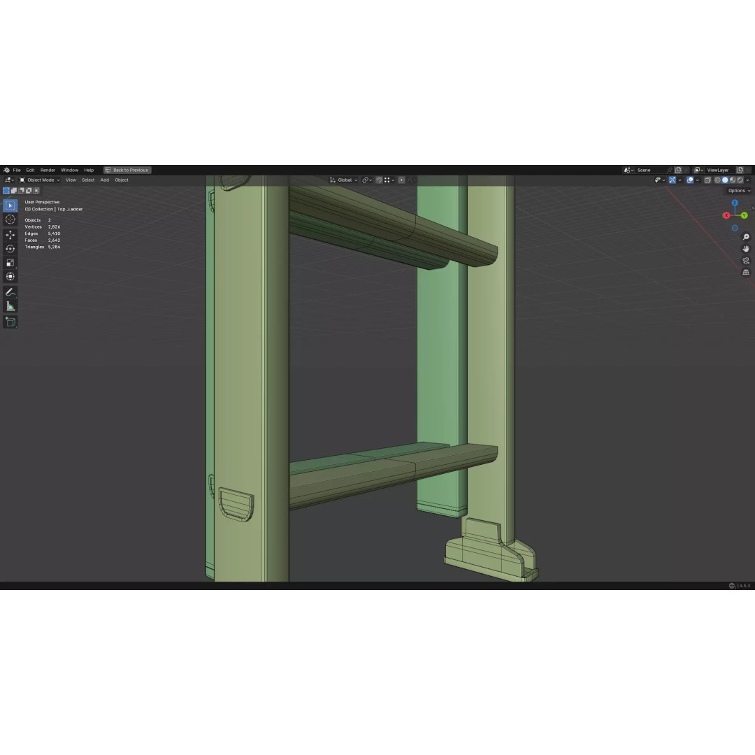 Ladder 3D Model – Low Poly PBR Game Asset, FBX, OBJ - View 51