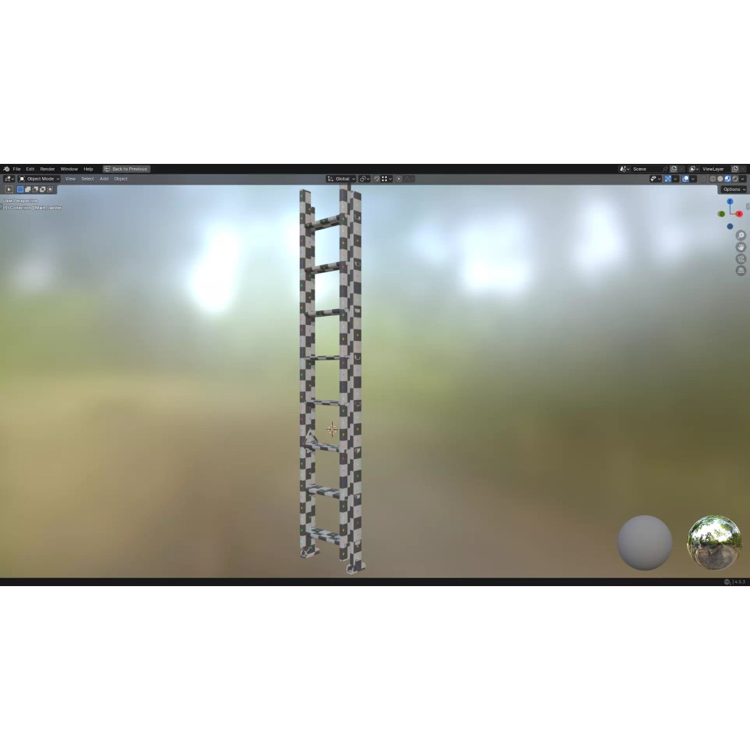 Ladder 3D Model – Low Poly PBR Game Asset, FBX, OBJ - View 54