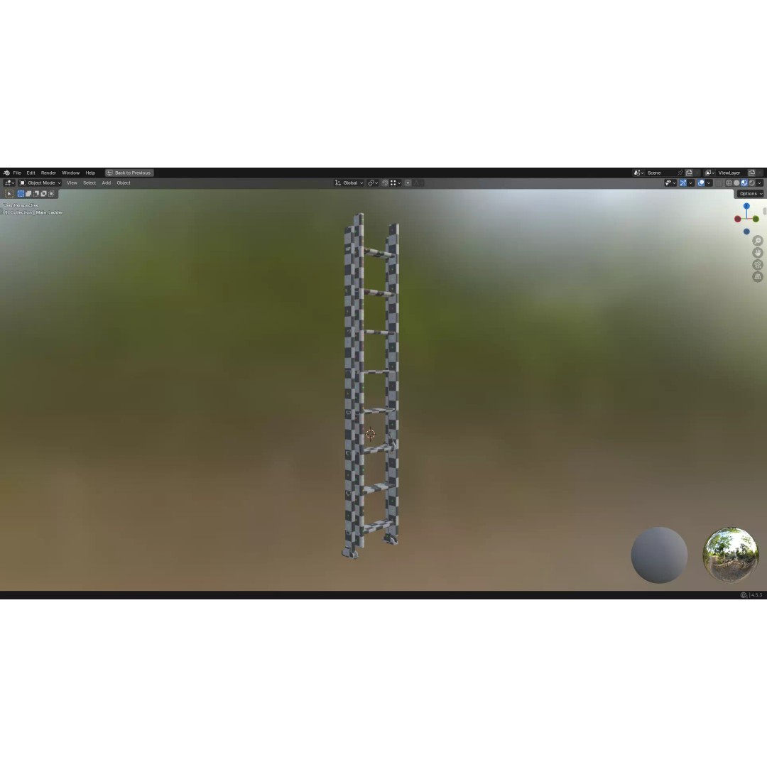 Ladder 3D Model – Low Poly PBR Game Asset, FBX, OBJ - View 55