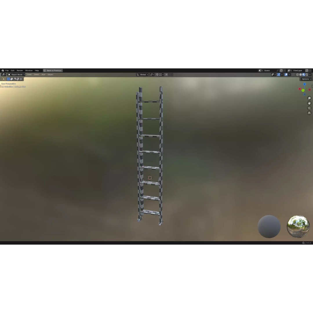 Ladder 3D Model – Low Poly PBR Game Asset, FBX, OBJ - View 56
