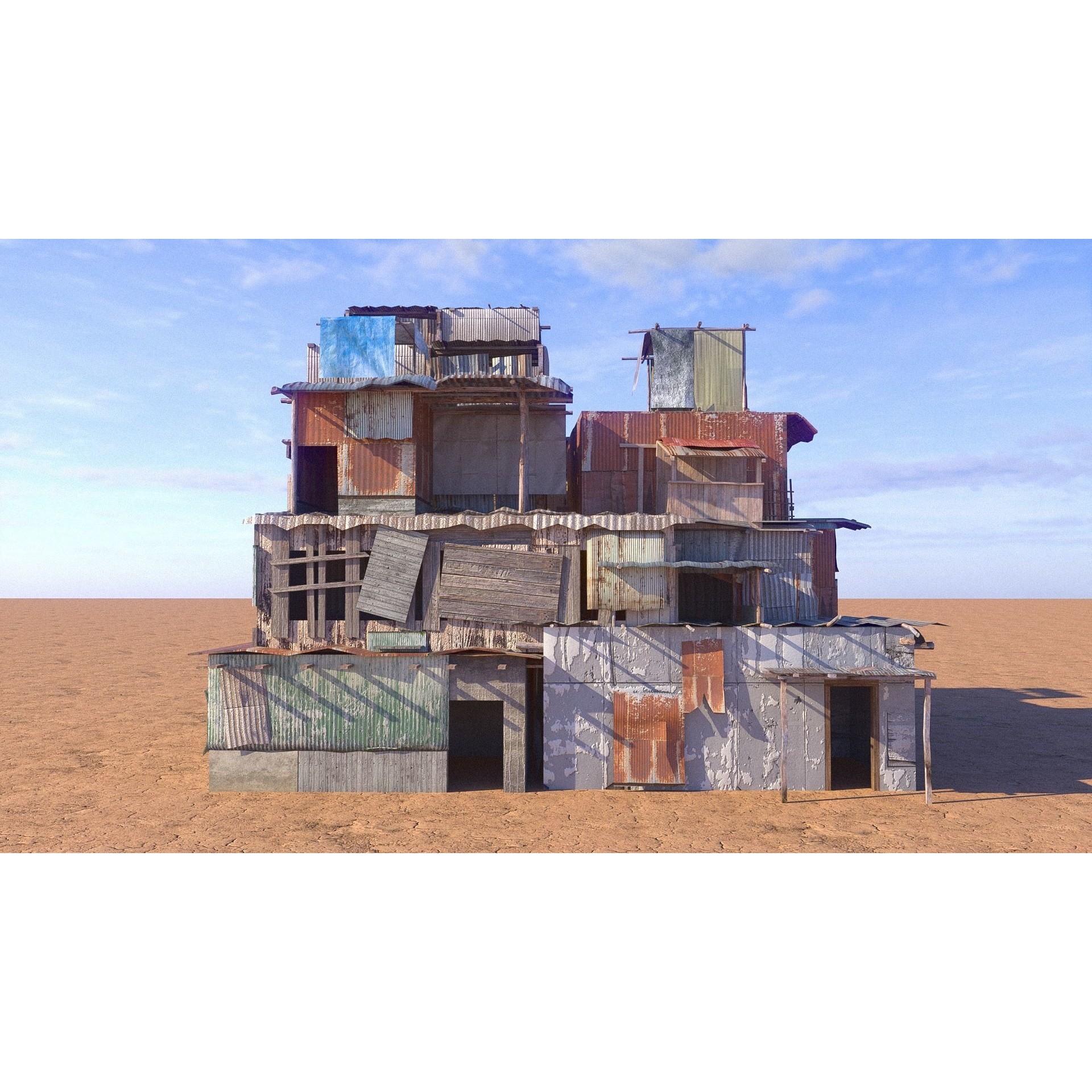 Shantytown Modules - Low-Poly Game-Ready 3D Model - View 12
