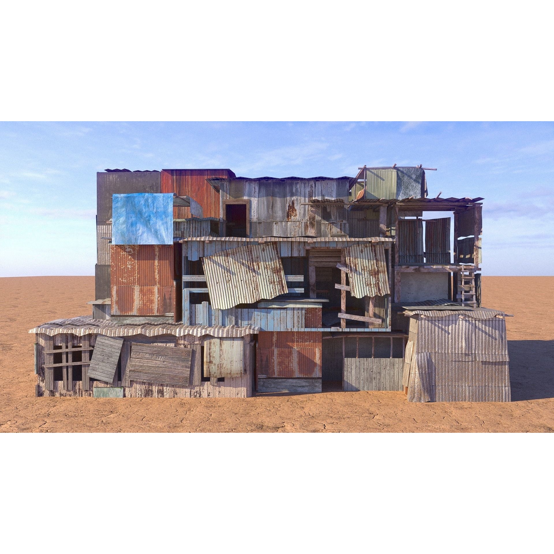 Shantytown Modules - Low-Poly Game-Ready 3D Model - View 15