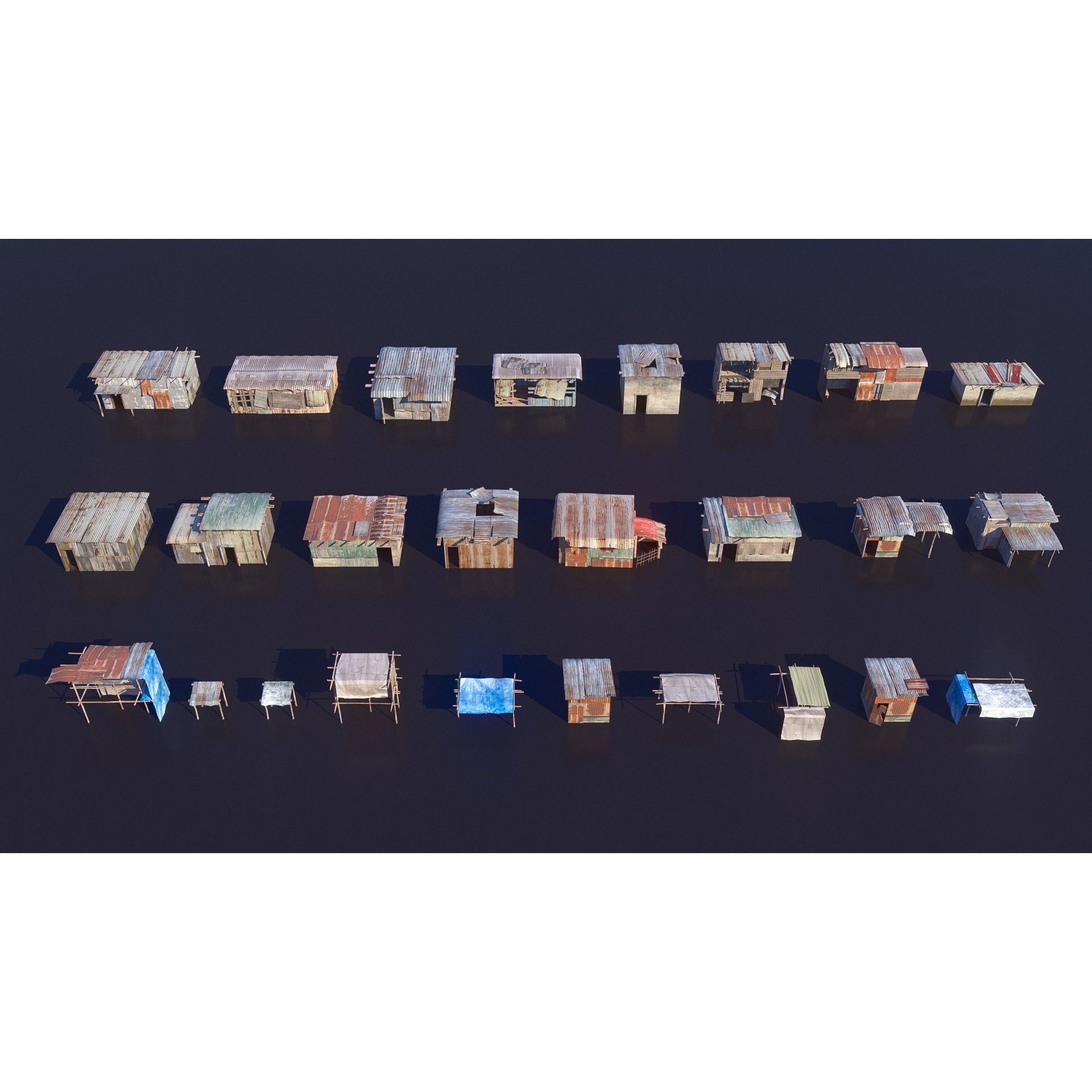 Shantytown Modules - Low-Poly Game-Ready 3D Model - View 9