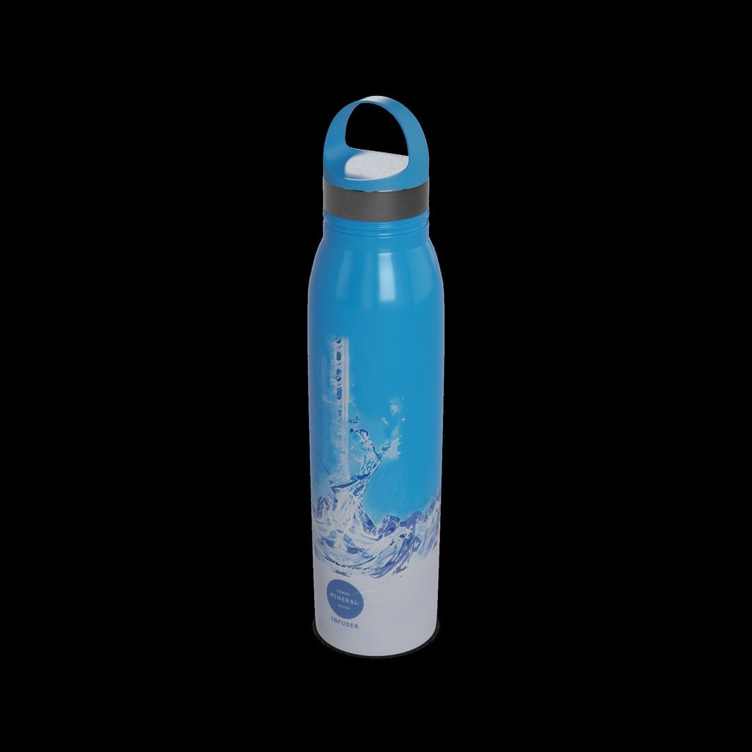 Infuser Water Bottle 3D Model – Low Poly Kitchenware Asset, FBX