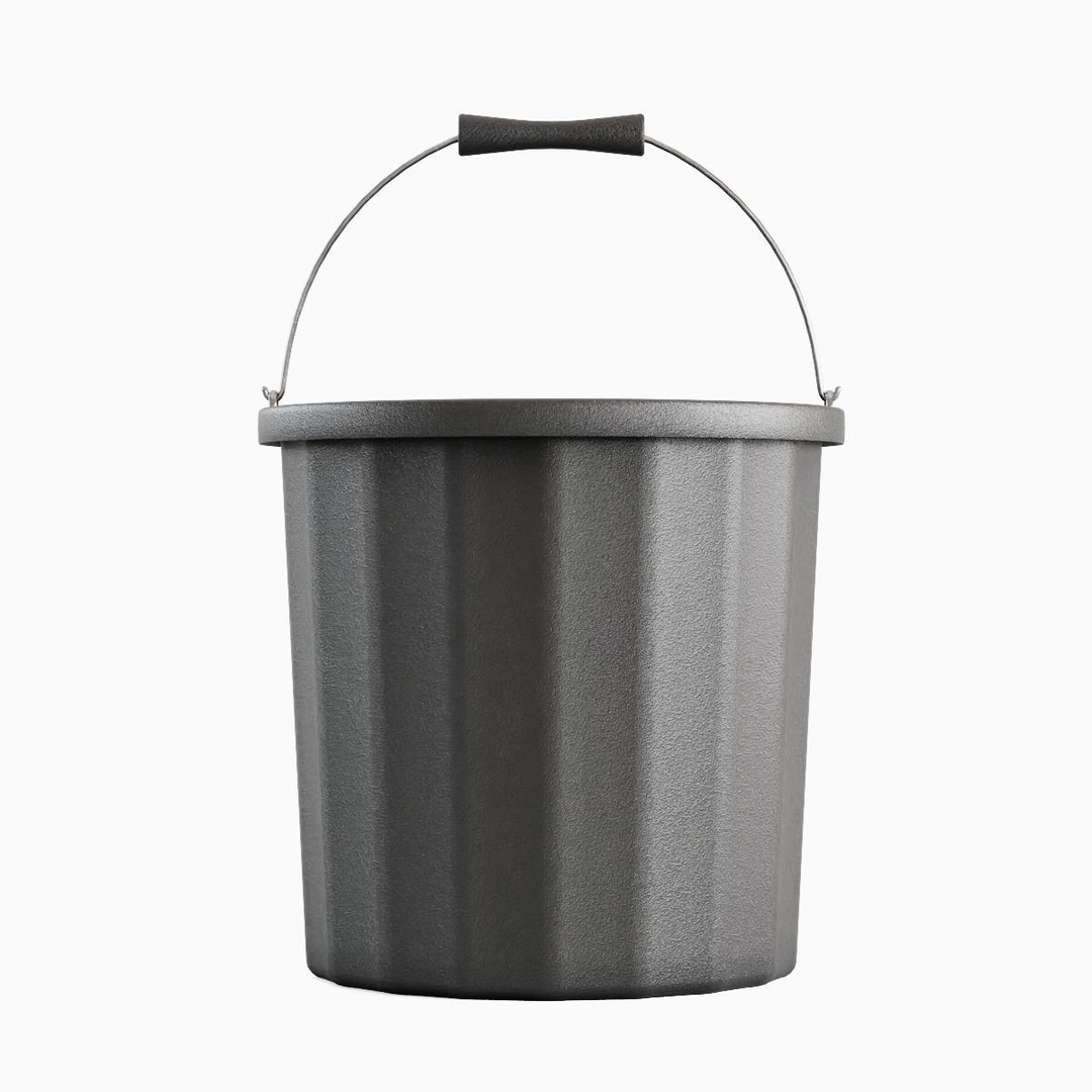 Industrial Plastic Bucket 3D Model – Mid Poly PBR Asset, FBX, OBJ, Blender - View 3