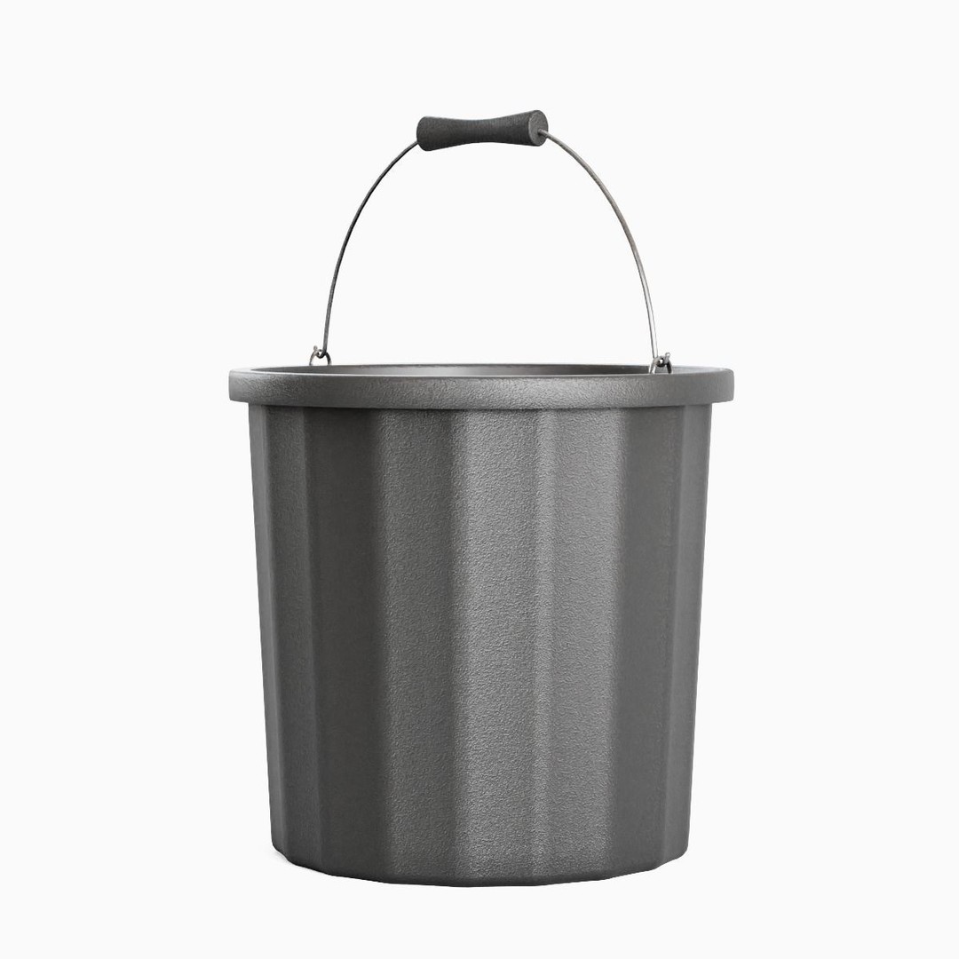 Industrial Plastic Bucket 3D Model – Mid Poly PBR Asset, FBX, OBJ, Blender - View 5
