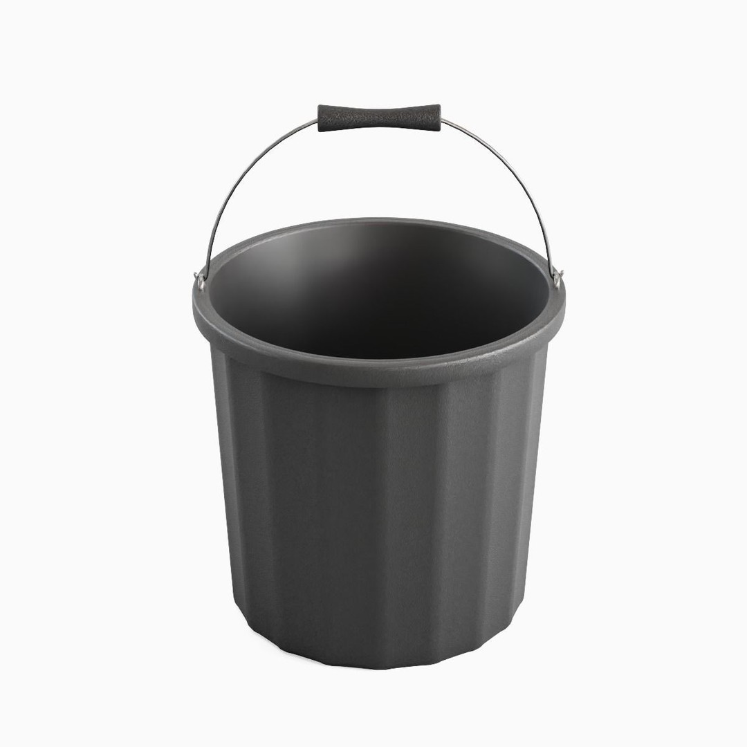 Industrial Plastic Bucket 3D Model – Mid Poly PBR Asset, FBX, OBJ, Blender - View 6