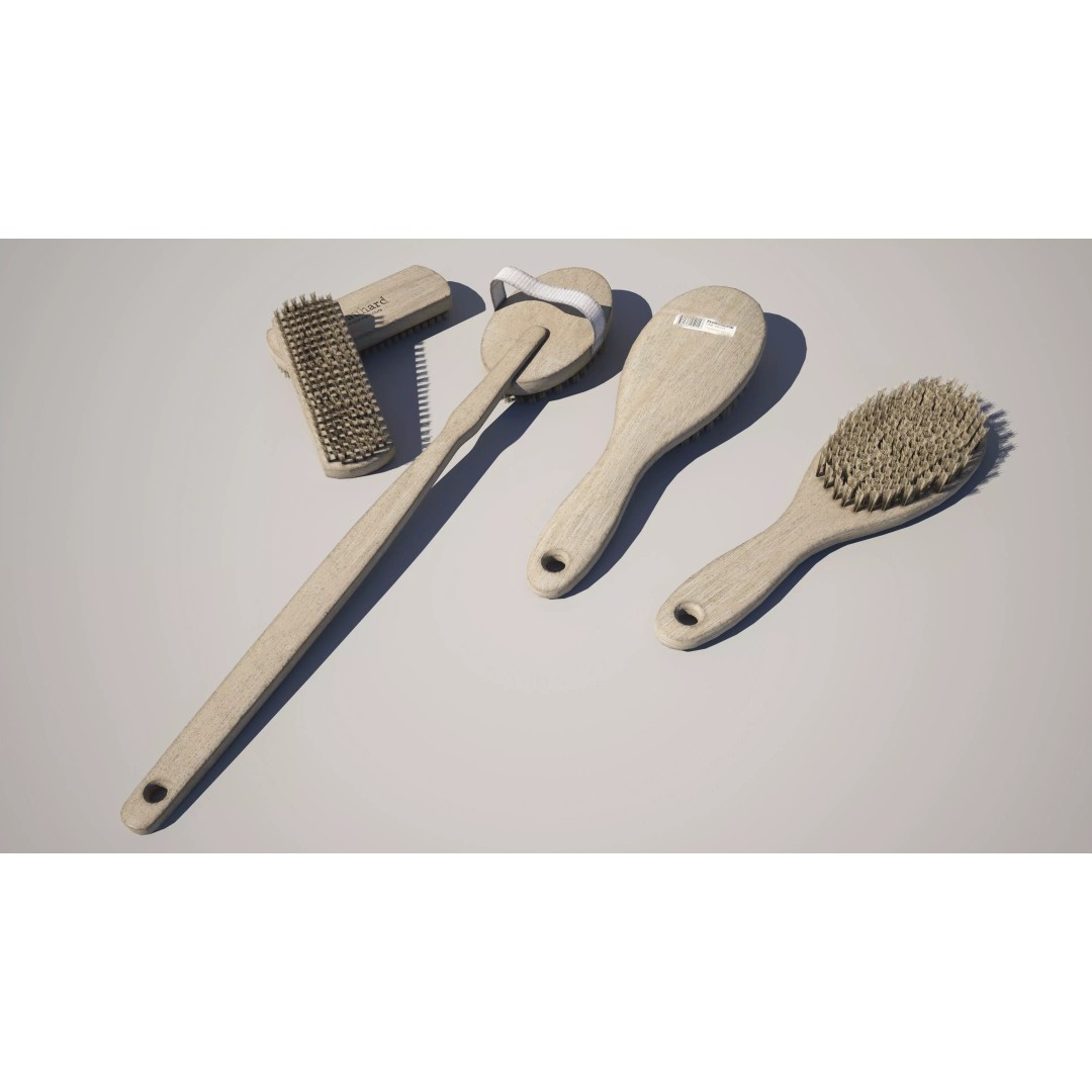 Brush Variations 3D Model – Low Poly PBR Household Tools, FBX - View 3