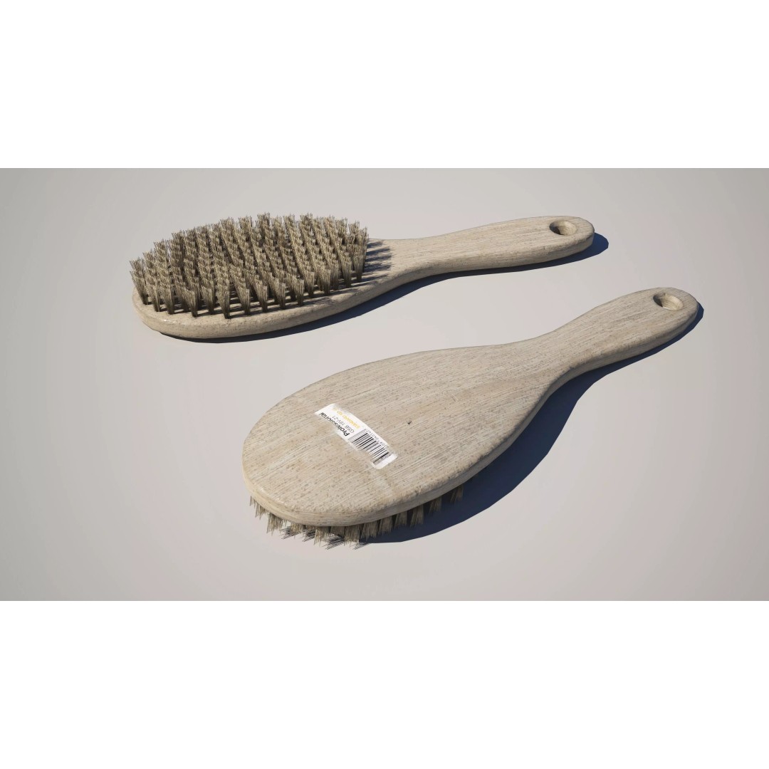 Brush Variations 3D Model – Low Poly PBR Household Tools, FBX - View 6