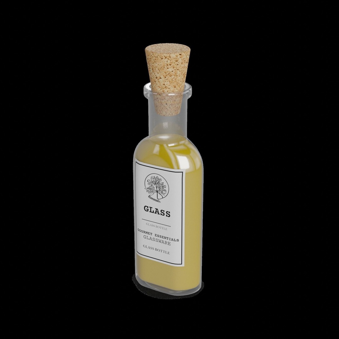Glass Food Storage Bottle 3D Model – Low Poly Kitchenware, FBX