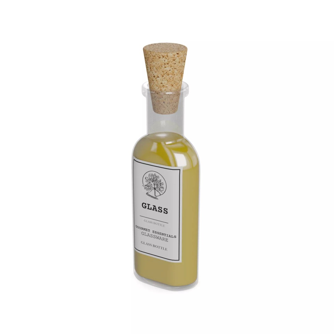 Glass Food Storage Bottle 3D Model – Low Poly Kitchenware, FBX - View 2
