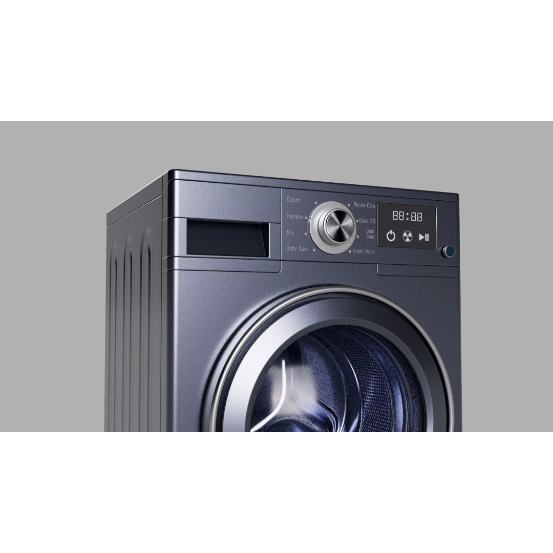 Graphite Gray Washing Machine 3D Model – Low Poly PBR Kitchen Asset, FBX - View 11