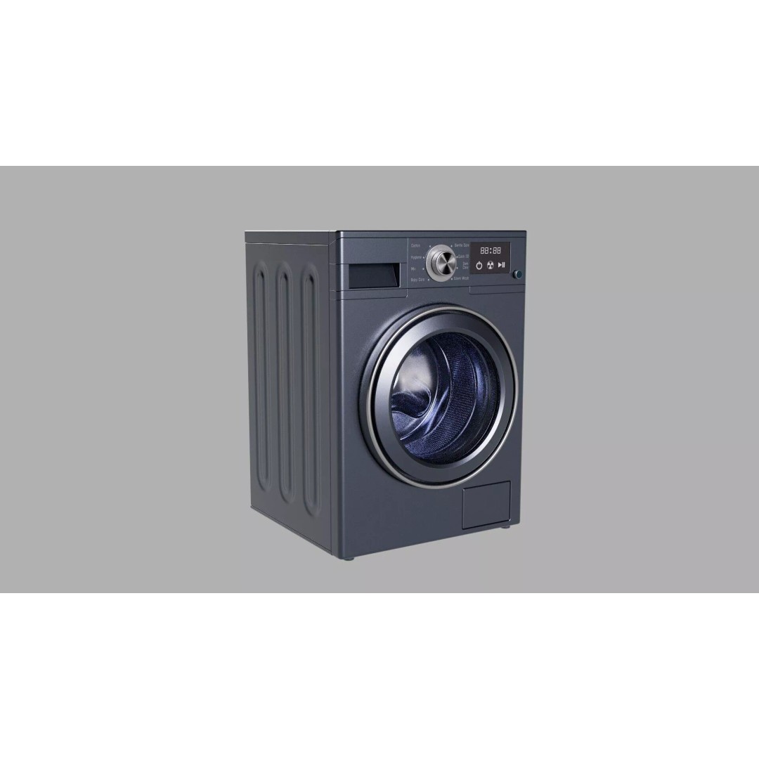 Graphite Gray Washing Machine 3D Model – Low Poly PBR Kitchen Asset, FBX - View 2