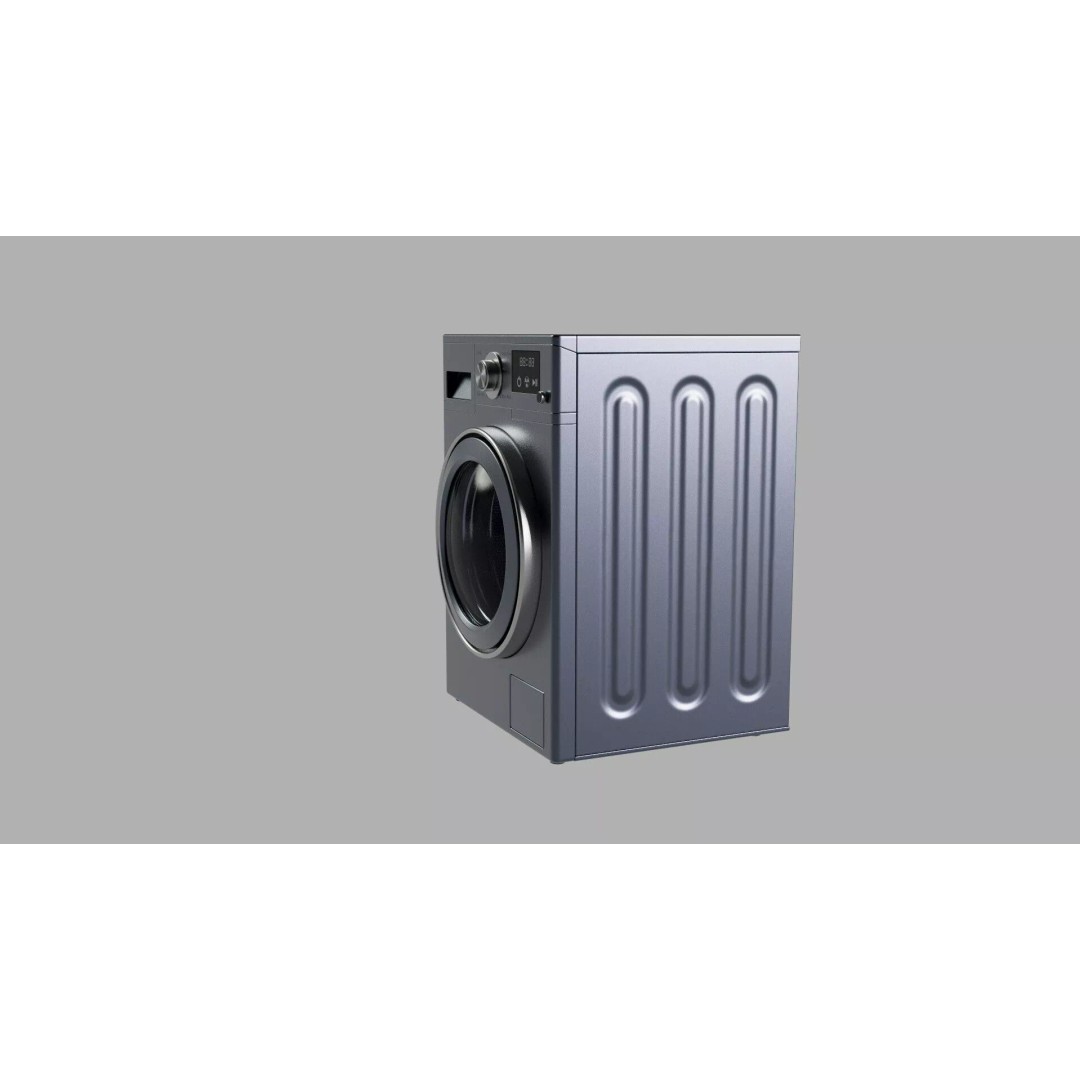 Graphite Gray Washing Machine 3D Model – Low Poly PBR Kitchen Asset, FBX - View 5