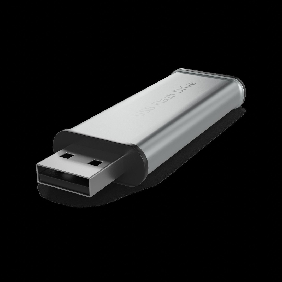 USB Flash Drive 3D Model – Low Poly Game Asset, FBX, PBR Textures