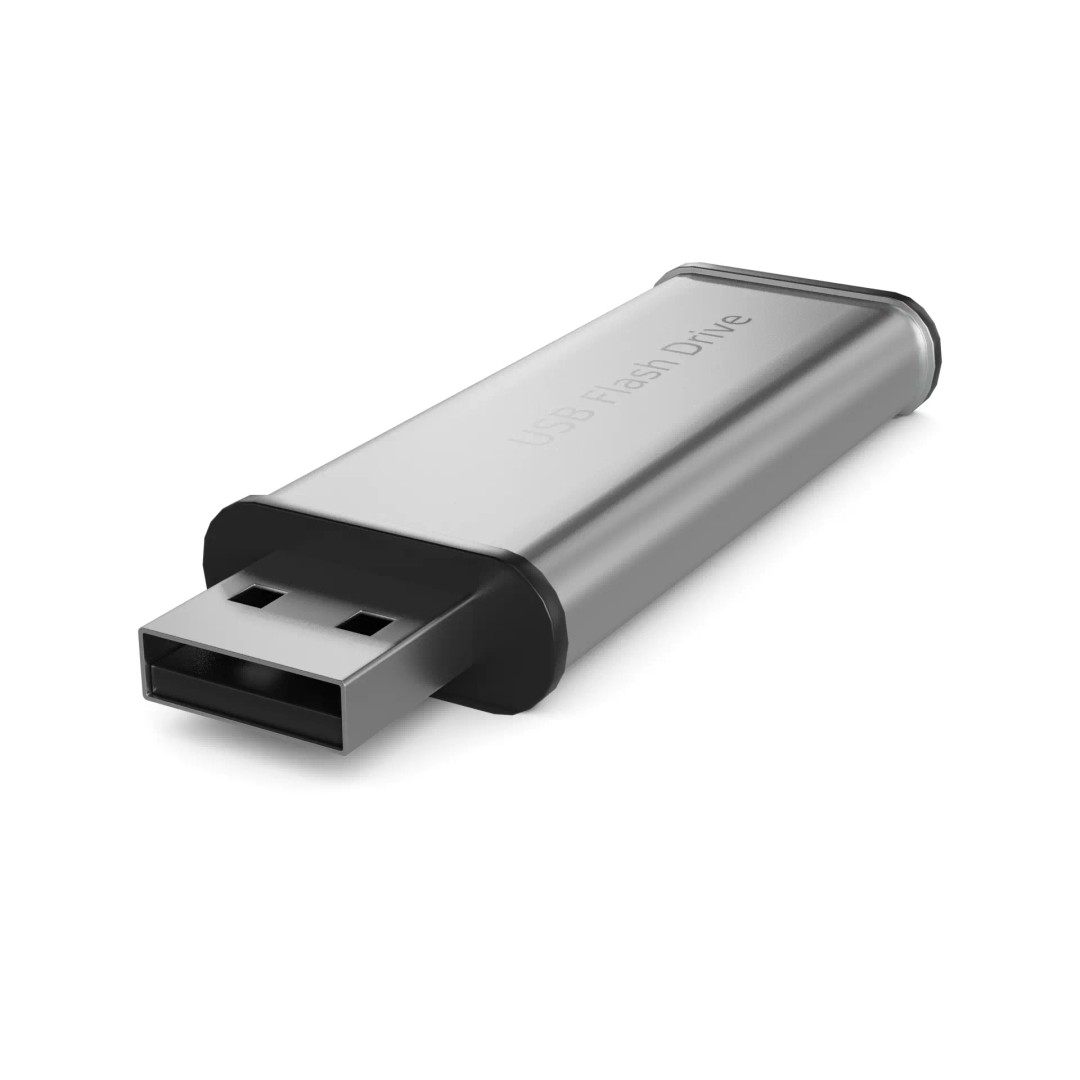 USB Flash Drive 3D Model – Low Poly Game Asset, FBX, PBR Textures - View 2
