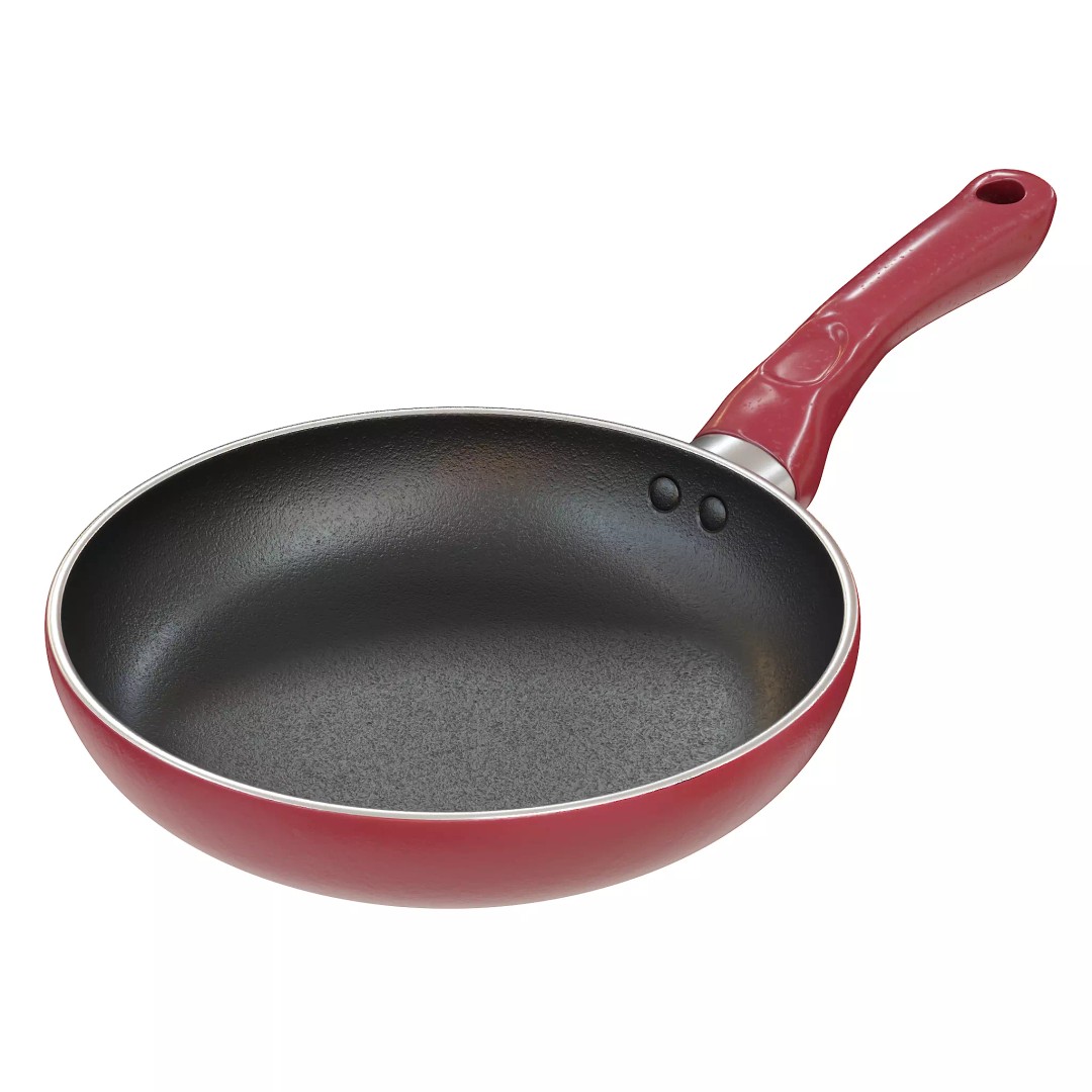 Fry Pan 3D Model – Low Poly Kitchenware, PBR, Blender, FBX - View 2