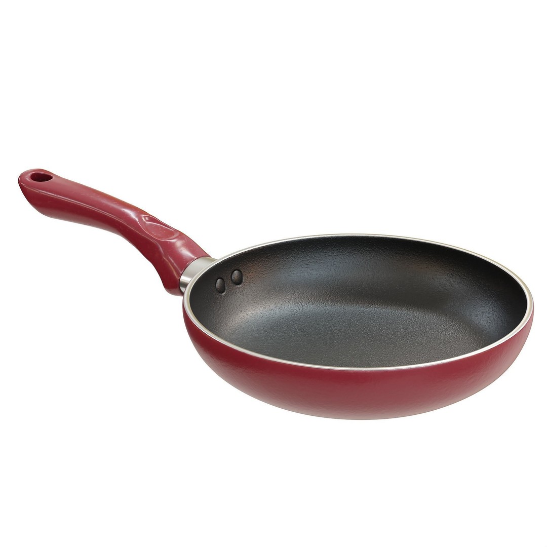Fry Pan 3D Model – Low Poly Kitchenware, PBR, Blender, FBX - View 7