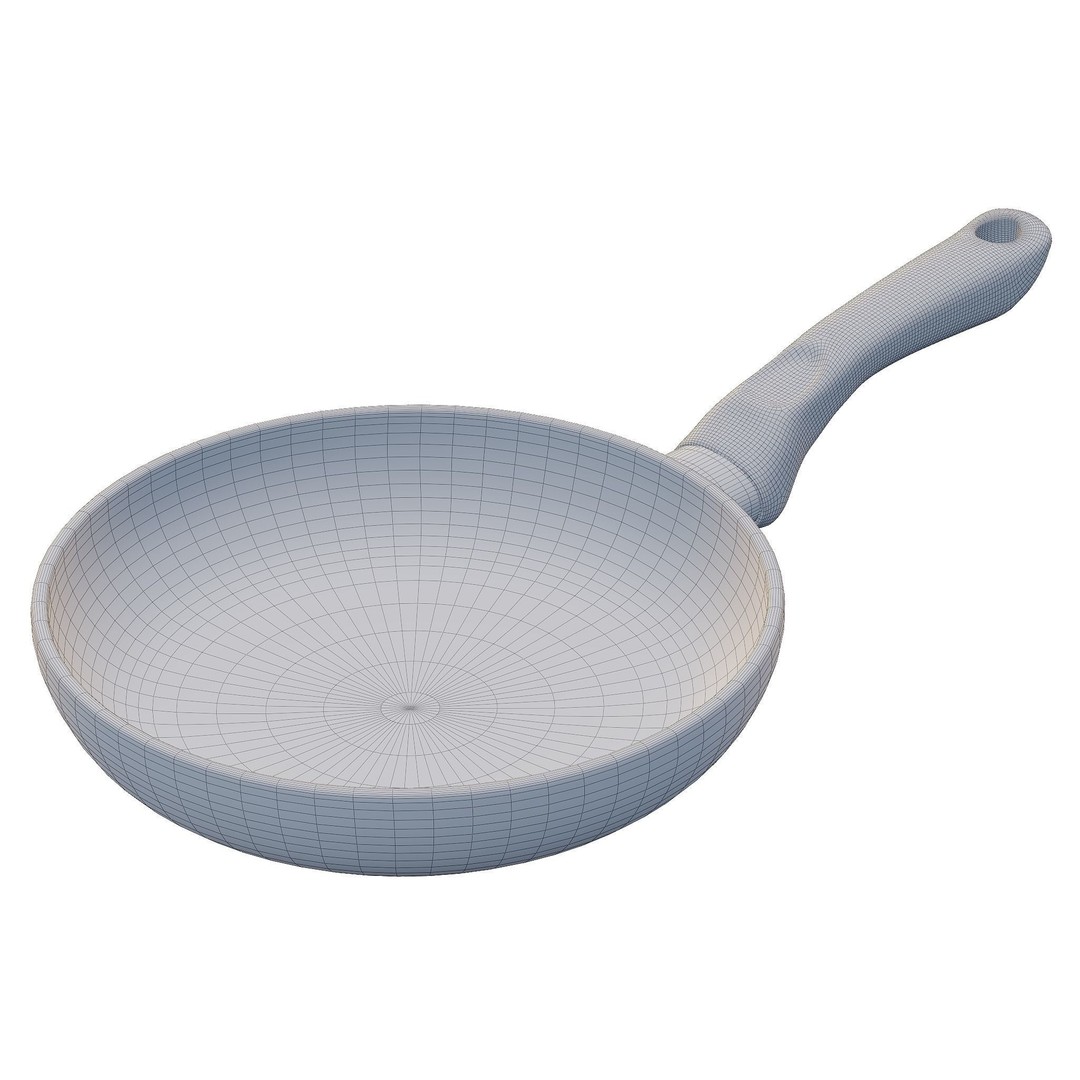 Fry Pan 3D Model – Low Poly Kitchenware, PBR, Blender, FBX - View 9