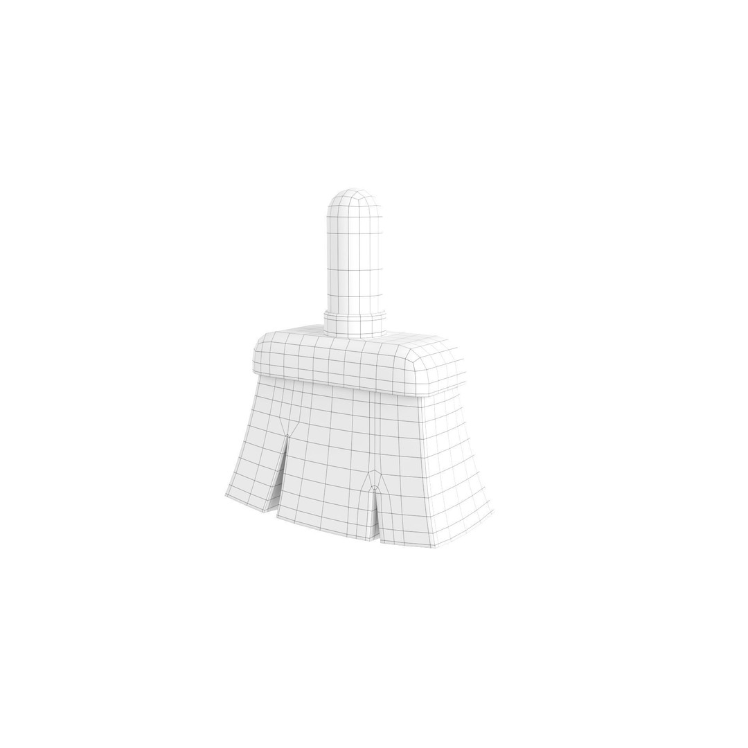Cleaning Brush 3D Model – Cartoon Style Household Tool, FBX & OBJ