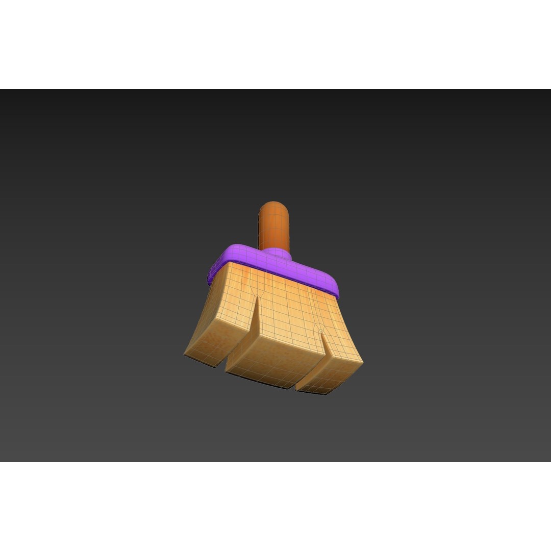 Cleaning Brush 3D Model – Cartoon Style Household Tool, FBX & OBJ - View 16