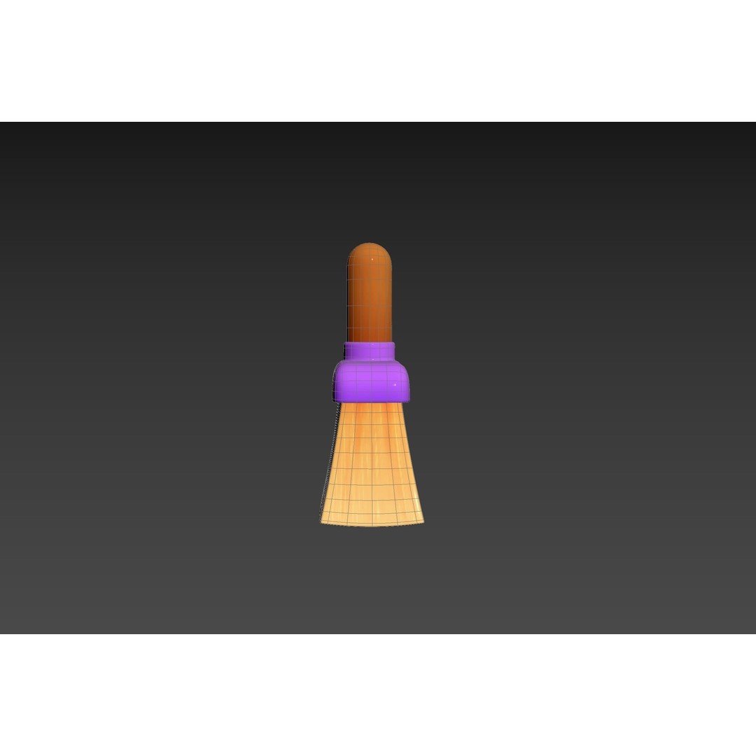 Cleaning Brush 3D Model – Cartoon Style Household Tool, FBX & OBJ - View 18