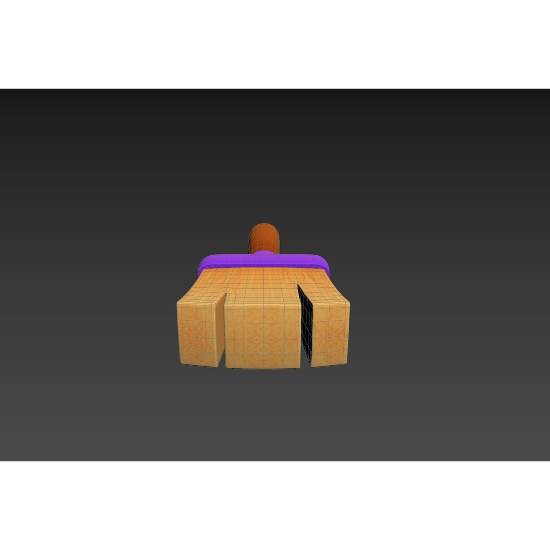 Cleaning Brush 3D Model – Cartoon Style Household Tool, FBX & OBJ - View 20
