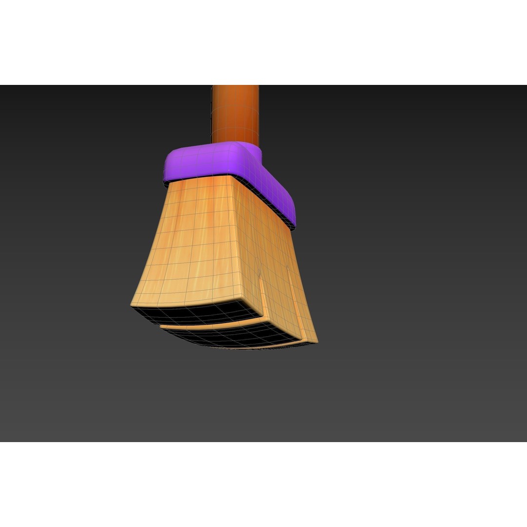 Cleaning Brush 3D Model – Cartoon Style Household Tool, FBX & OBJ - View 21
